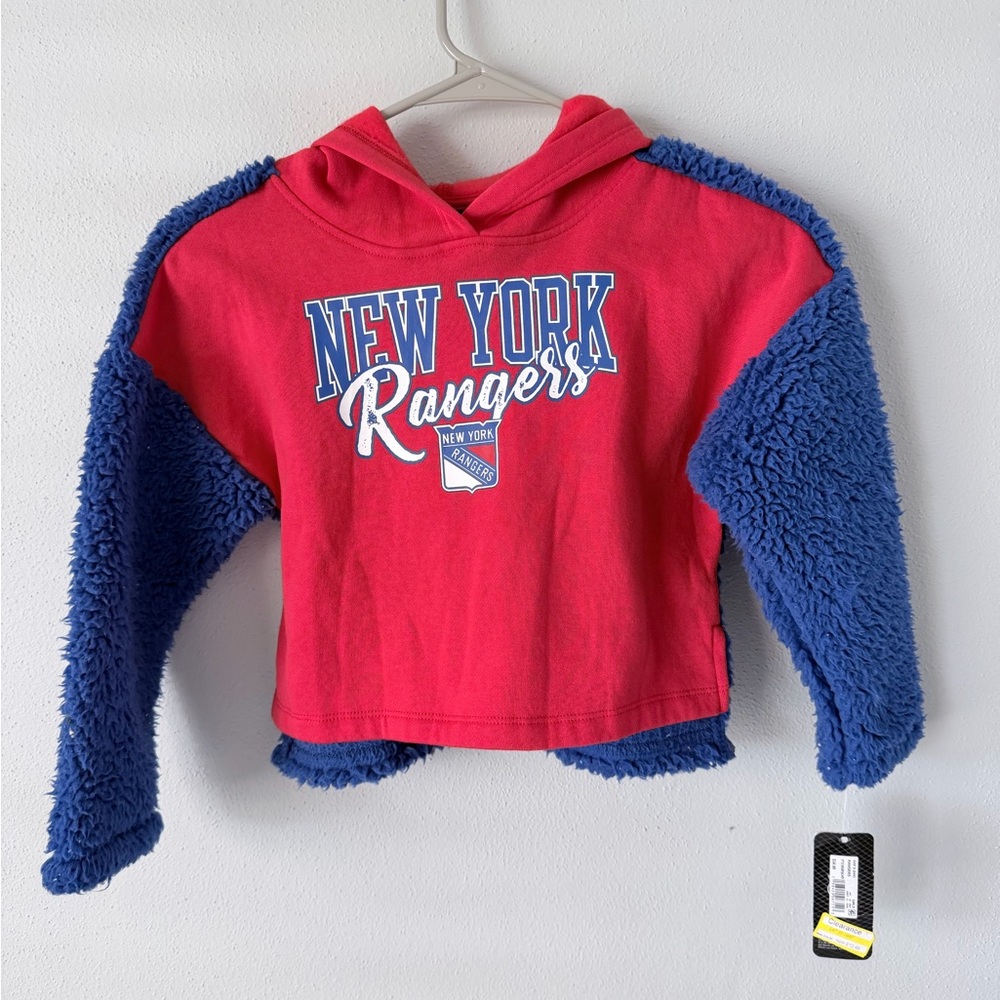 NY New York Rangers Youth Sherpa Hoodie Hooded Fleece Sweatshirt Small‎ 6/6X
